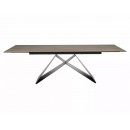 Стол обеденный SIGNAL WESTIN Ceramic Sabbia светло-коричневый/черный мат 160-240/90